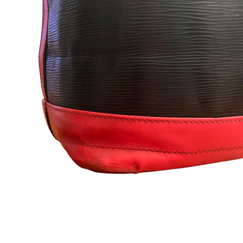 Louis Vuitton Vintage Noe Bucket Bag Black Red Epi Leather 1995 Large Shoulder - Picture 16 of 16